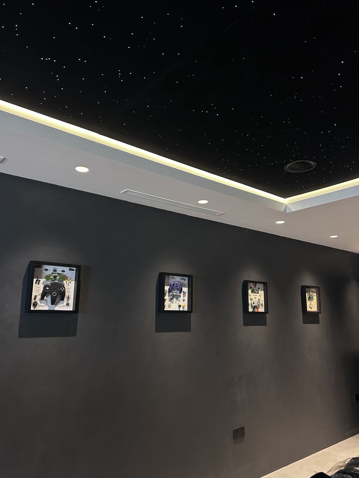 Home office with starlit ceiling
