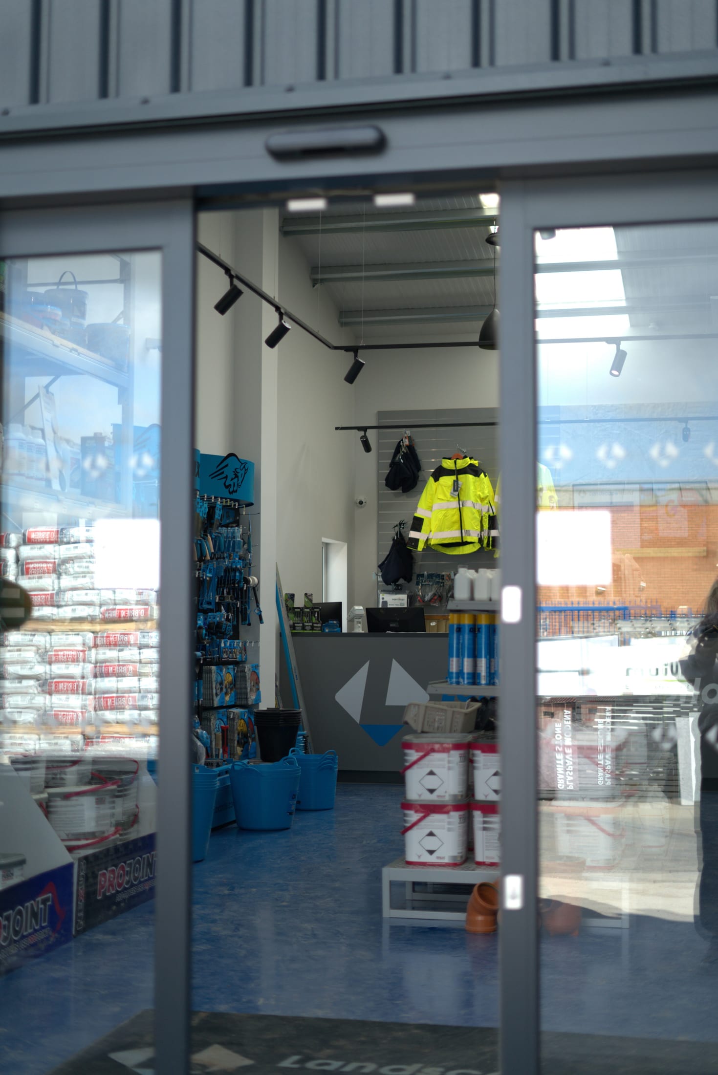 The shop floor with designed track lighting and controlled services