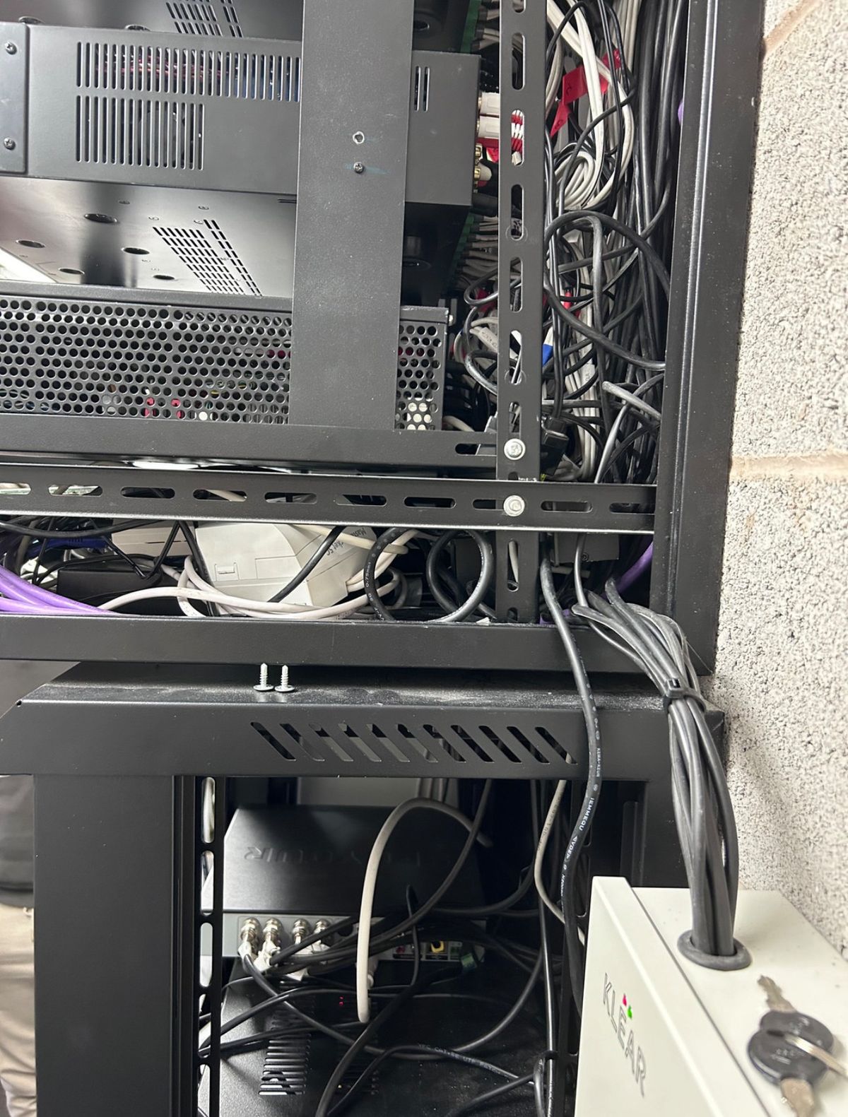 Unlabelled wiring left by the previous installer