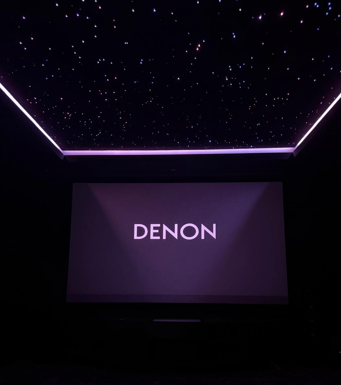 Starlit ceiling over a cinema screen